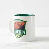 Tasse 2 Couleurs Illustration Algérie Insigne rétro (Devant gauche)