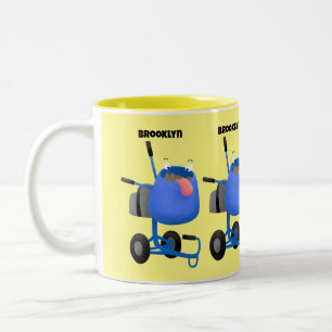 Tasse 2 Couleurs Illustration amusante du mélangeur de ciment bleu