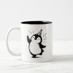 Tasse 2 Couleurs Illustration au coup de pinceau à encre sur