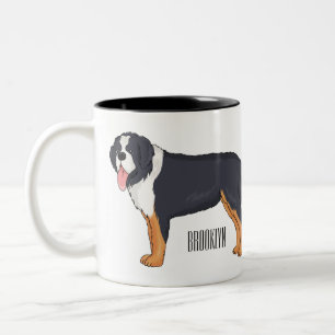 Tasse 2 Couleurs Illustration bernoise d'un chien de montagne