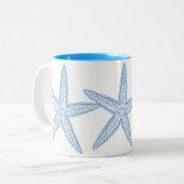 TASSE 2 COULEURS ILLUSTRATION BLEUE STARFISH (Devant gauche)