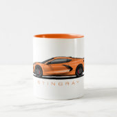 Tasse 2 Couleurs Illustration Chevy Corvette C8 noire (Centre)