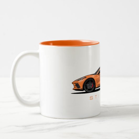 Tasse 2 Couleurs Illustration Chevy Corvette C8 noire (Gauche)