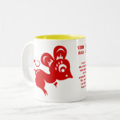 Tasse 2 Couleurs Illustration chinoise de rat d'astrologie (Devant gauche)
