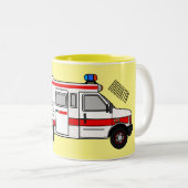 Tasse 2 Couleurs Illustration d'ambulance (Devant droit)