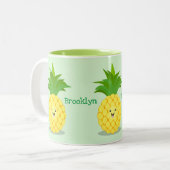 Tasse 2 Couleurs Illustration d'ananas mignon (Devant gauche)