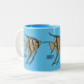 Tasse 2 Couleurs Illustration d'angelfish (Devant gauche)