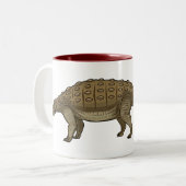 Tasse 2 Couleurs Illustration d'Ankylosaurus (Devant gauche)