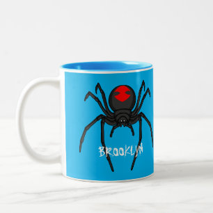 Tasse 2 Couleurs Illustration d'araignée noire effrayante