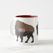 Tasse 2 Couleurs Illustration de bison (Devant gauche)