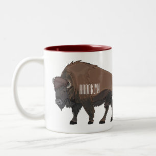 Tasse 2 Couleurs Illustration de bison