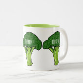 Tasse 2 Couleurs Illustration de Broccoli (Devant droit)