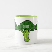 Tasse 2 Couleurs Illustration de Broccoli (Centre)