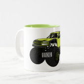 Tasse 2 Couleurs Illustration de camion monstre (Devant gauche)