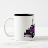 Tasse 2 Couleurs Illustration de camion semi-remorque (Gauche)