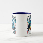 Tasse 2 Couleurs Illustration de camping (Centre)