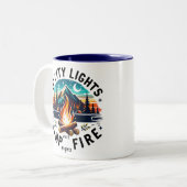 Tasse 2 Couleurs Illustration de camping (Devant gauche)