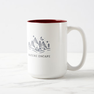 Tasse 2 Couleurs Illustration de camping en pleine nature