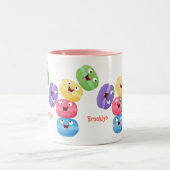 Tasse 2 Couleurs Illustration de caricature de macarons marrant mig (Centre)