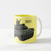 Tasse 2 Couleurs Illustration de caricature de réservoir (Devant droit)