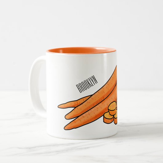 Tasse 2 Couleurs Illustration de carotte (Devant gauche)