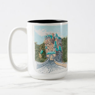 Tasse 2 Couleurs Illustration de château coloré