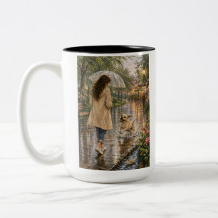 Tasse 2 Couleurs Illustration de chien à l'aquarelle cosy