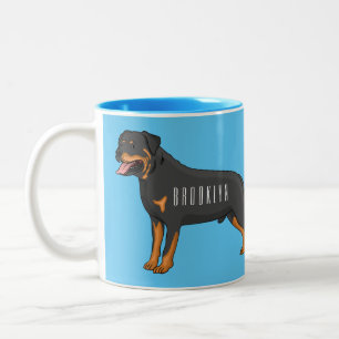Tasse 2 Couleurs Illustration de chien Rottweiler