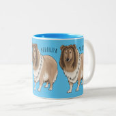 Tasse 2 Couleurs Illustration de chien Rough collie (Devant droit)