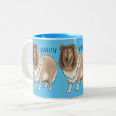Tasse 2 Couleurs Illustration de chien Rough collie (Devant gauche)