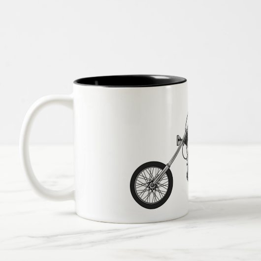 Tasse 2 Couleurs Illustration de Chopper Motorcycle 1950 (Gauche)