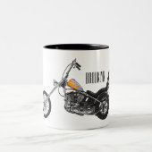 Tasse 2 Couleurs Illustration de Chopper Motorcycle 1950 (Centre)