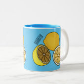Tasse 2 Couleurs Illustration de citron (Devant droit)