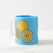 Tasse 2 Couleurs Illustration de citron (Devant gauche)