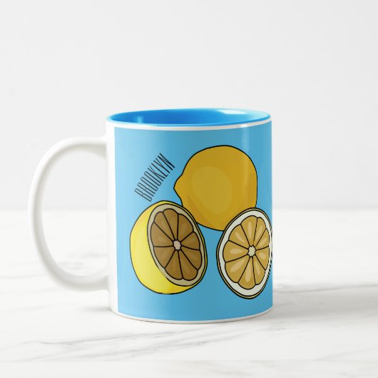 Tasse 2 Couleurs Illustration de citron (Gauche)