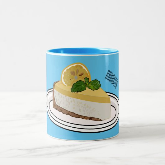 Tasse 2 Couleurs Illustration de citron cheesecake (Centre)