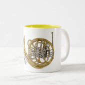 Tasse 2 Couleurs Illustration de corne française (Devant droit)