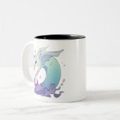 Tasse 2 Couleurs Illustration de créature marine pastel (Devant gauche)