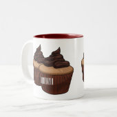 Tasse 2 Couleurs Illustration de Cupcake (Devant gauche)
