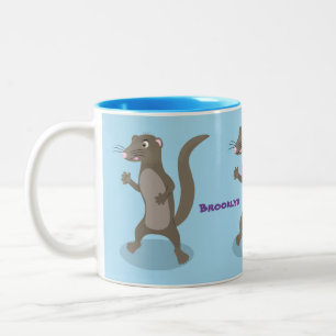 Tasse 2 Couleurs Illustration de dessin animé de mangouste mignonne
