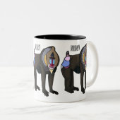 Tasse 2 Couleurs Illustration de dessin animé Mandrill (Devant droit)