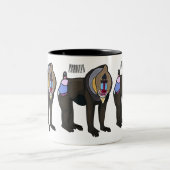 Tasse 2 Couleurs Illustration de dessin animé Mandrill (Centre)