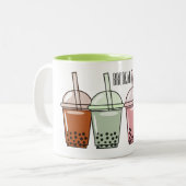 Tasse 2 Couleurs Illustration de dessin animé pour le thé de bulle (Devant gauche)