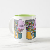 Tasse 2 Couleurs Illustration de dessin de bonbon (Devant gauche)