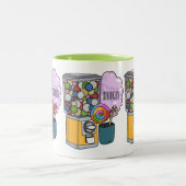 Tasse 2 Couleurs Illustration de dessin de bonbon (Centre)