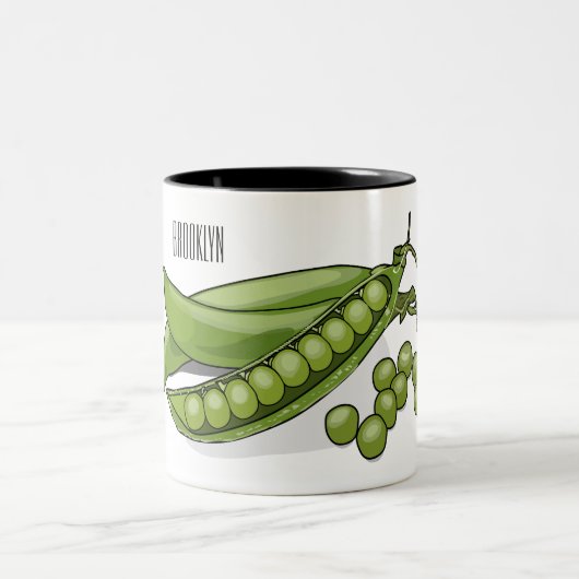 Tasse 2 Couleurs Illustration de dessin de pois (Centre)