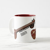 Tasse 2 Couleurs Illustration de dessin de Sitar (Devant gauche)