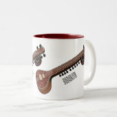 Tasse 2 Couleurs Illustration de dessin de Sitar (Devant droit)