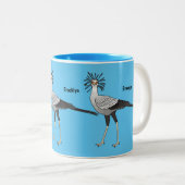 Tasse 2 Couleurs Illustration de dessin du secrétaire pour oiseaux (Devant droit)