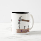 Tasse 2 Couleurs Illustration de dessin mignon, marteau et ongles (Devant droit)